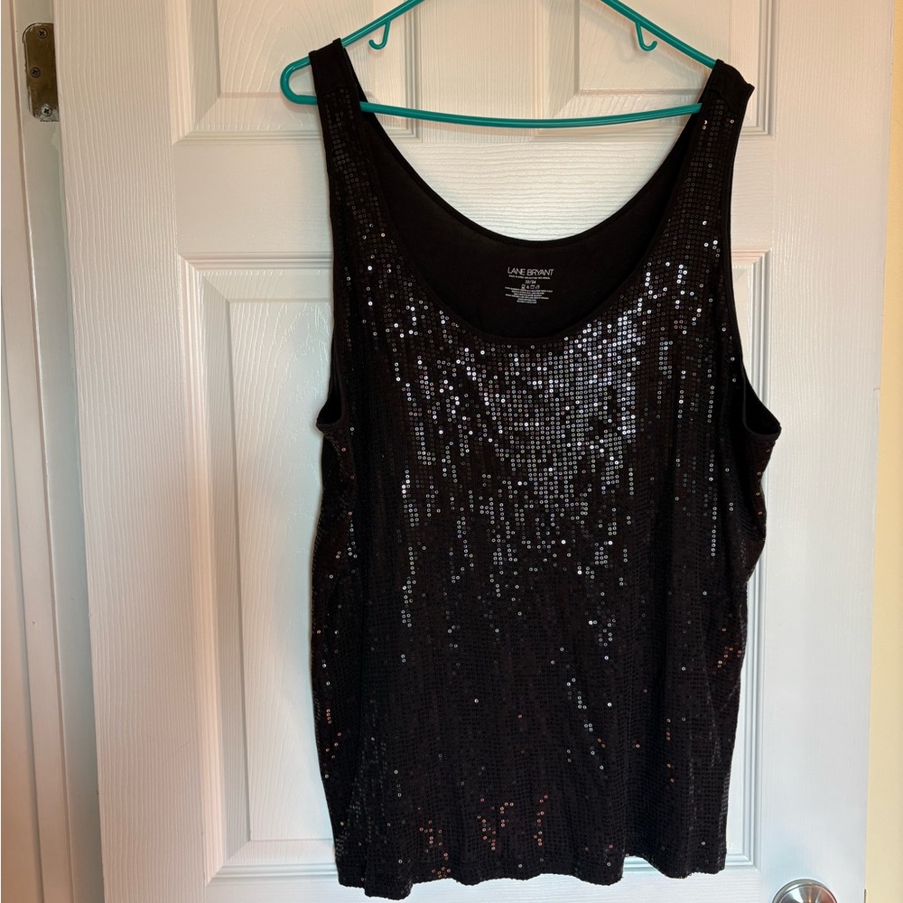 Lane Bryant Shimmering Black Tank Top